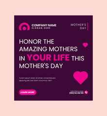 Obraz premium Mothers day Social Media Post Design Template