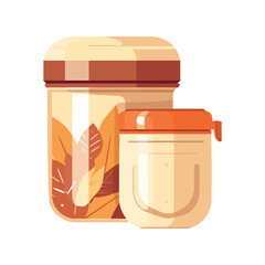 decorative jars supply vector illustration