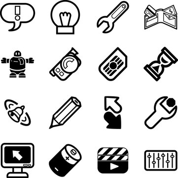 A vector icon set relating to computer applications