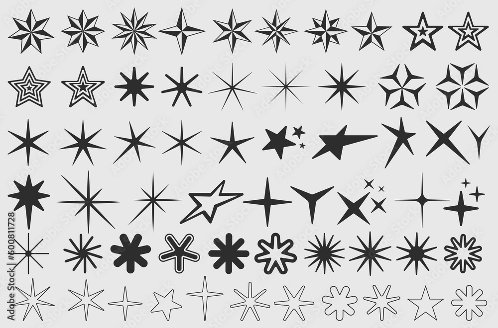 Poster cool set of y2k shapes vector design. modern geometric signs collection. pack of abstract figures. r