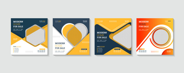 A flyer for a real estate sale social post or web banner template set
