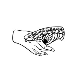 Hand drawn illustration of trust no one tattoo outline