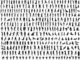 An Illustrative set of Hundreds of People Silhouettes 2 (Vectors)