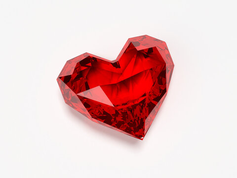 3d rendered illustration of a red brilliant heart