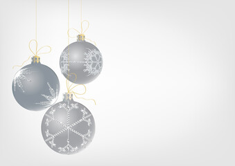 Vector Illustration of three Christmas Balls decorated with snowflake