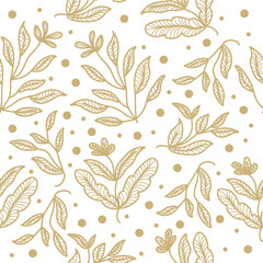 Seamless Cream Floral Pattern on White Background. Floral Motif for Fashion, Wallpaper, Wrapping Paper, Background, Fabric, Textile, Apparel, and Card Design