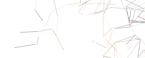 Fototapeta premium Multi color connected lines and dots network 3d illustration