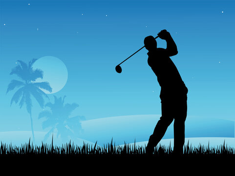 Golf Player Vector Illustration