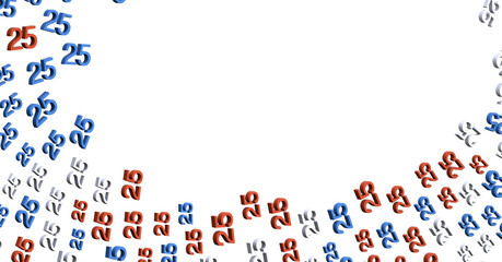 3d golden 25 years anniversary celebration with star background