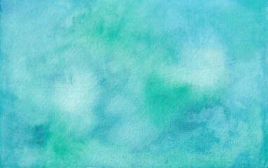 緑と青のアブストラクト背景（水彩イラスト）