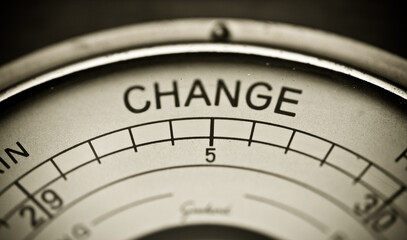 Change shown on a barometer face