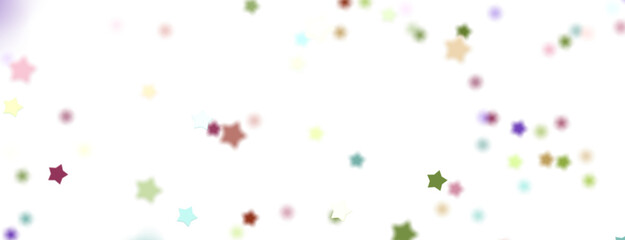 Fototapeta premium The XMAS banner with colored decoration is a festive border that features falling glitter dust and stars.