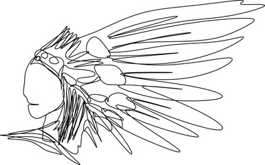 a Native American Face, American Indian Apache Head	
