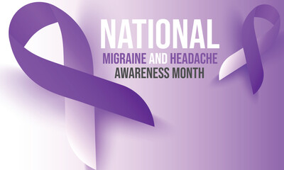 National Migraine and headache awareness month june. background, banner, card, poster, template. Vector illustration.