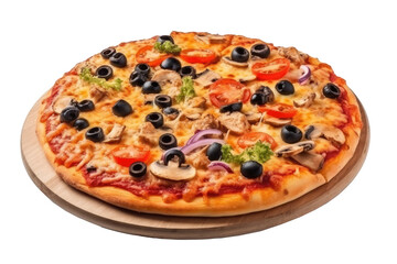 Pizza delecious isolated on transparent background. Generative Ai