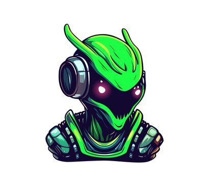 AI generated cartoon alien character, team mascot