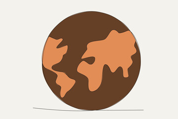 A glass of delicious hot chocolate drink. World chocolate day one-line drawing