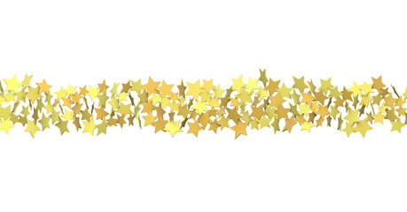 XMAS Holiday golden decoration, glitter frame isolated - 3D PNG