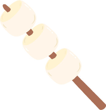 Cute grilled mashmellow for camping vector