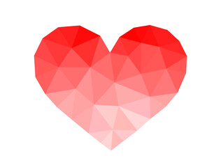 Low poly heart icon. Png illustration. - 600818145