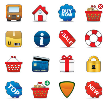 Shopping Icon Set. Easy To Edit Vector Image.