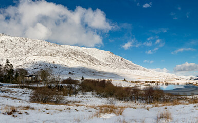 Winter in Snowdonia after a fall of snow