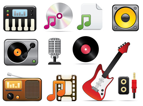Music Icon Set One. Easy To Edit Vector Image.