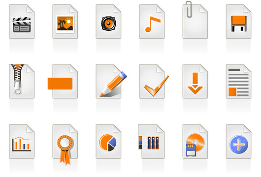 24 file icons of different file format
