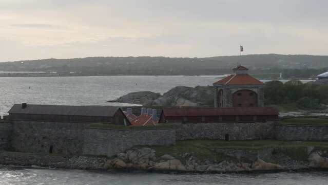 New Alvsborg Fortress, Gothenburg, Sweden, Aerial Establishing Shot