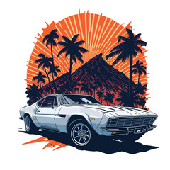 Powerful American muscle car art (Generative AI)	