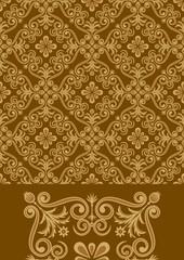 vector file of brown color antique pattern design
