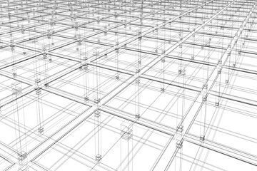 3D abstract - architectural infinite surface