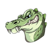 Alligator cartoon character expresion logo mascot