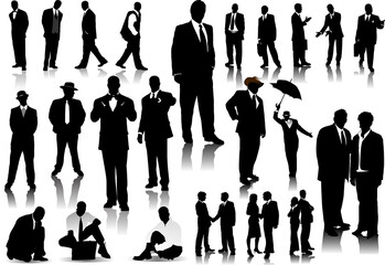 Office people silhouettes vector illustration