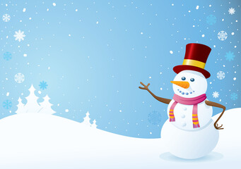 Snowman on Christmas Background. Christmas Backgrounds Series.