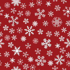 Snow Seamless Red Vector Background. Seamless Background Series.