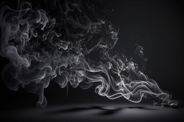 smoke concept, on black background. Generative ai