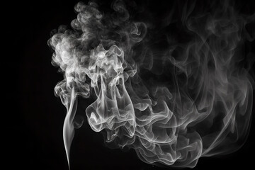 smoke concept, on black background. Generative ai