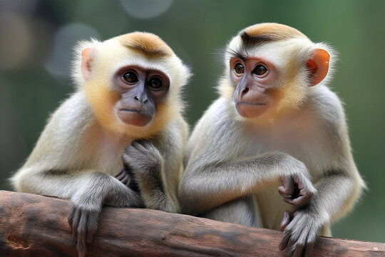 photo of a pair of cute monkeys