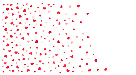 Red hearts confetti background illustration.