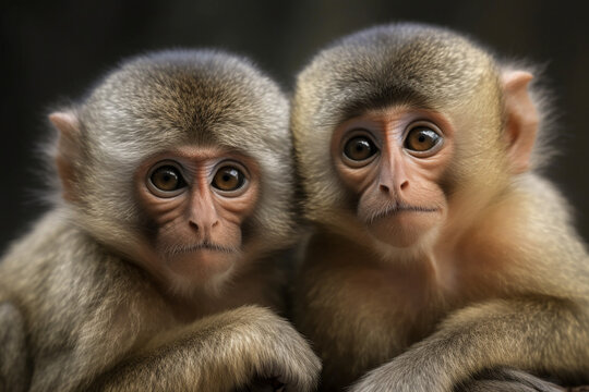 photo of a pair of cute monkeys