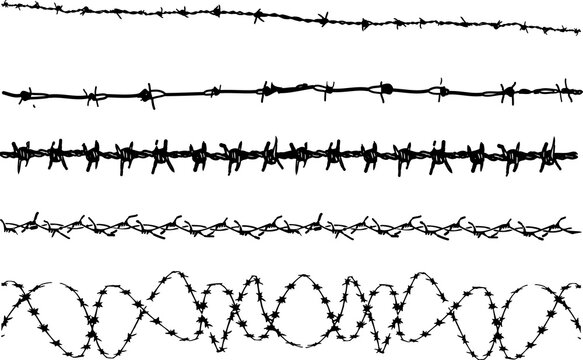 Barbed Wire elements 3 - 5 vector barbed wire graphic elements