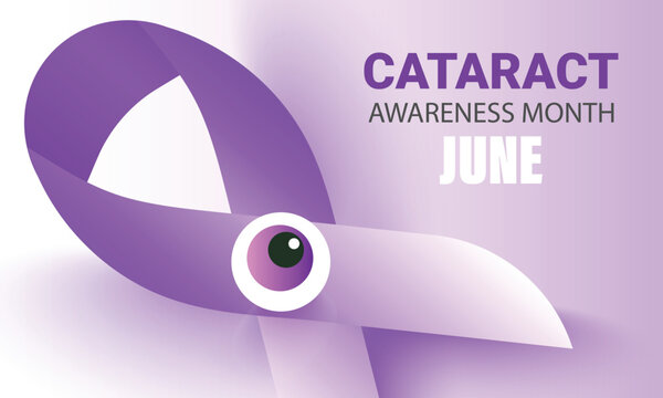 Cataract awareness month june. background, banner, card, poster, template. Vector illustration.