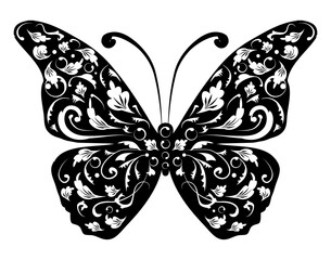 Fototapeta na wymiar Butterfly silhouette for your design