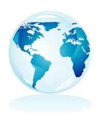 Glossy delicate blue earth icon to use like background