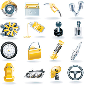 Set of transport related icons