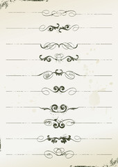 curly grunge page rules - vector illustration