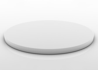 White circular stage platform - 3D illustration