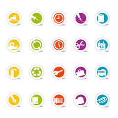 Simple Icons Office this and that--Nice set of colorful icons; Nice set of colorful icons--see my portfolio for other icons in this series. Vector files are layered and easy to edit. No transparencies