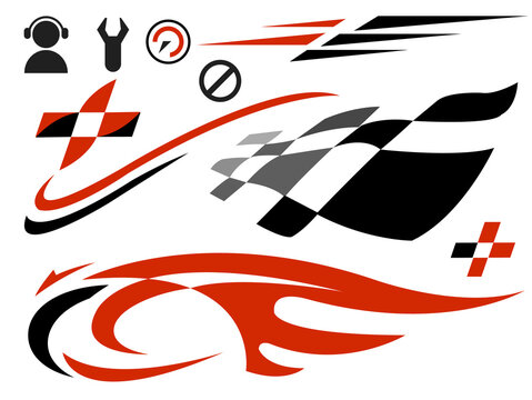 vector icons related to speed and racing